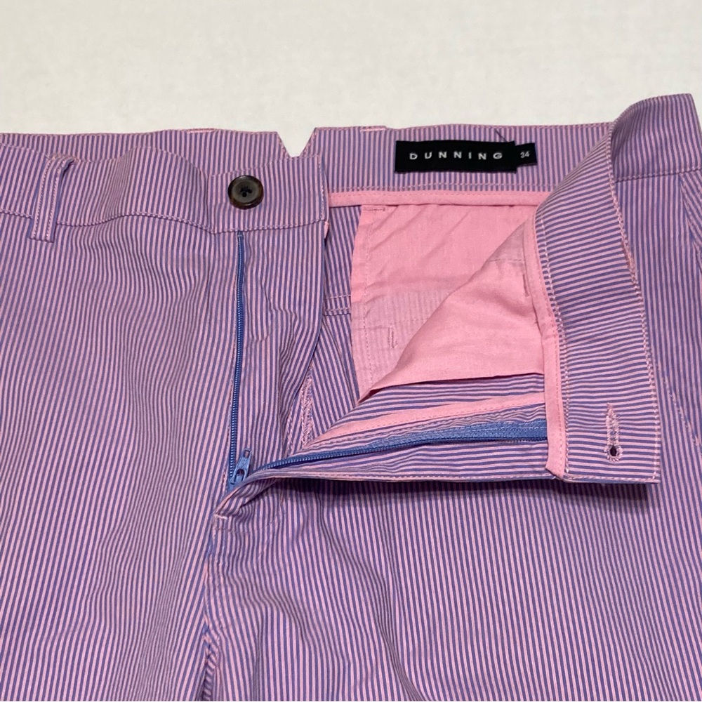 Dunning Pink Blue Pin Striped Golf Shorts Men’s 34 - Picture 9 of 10